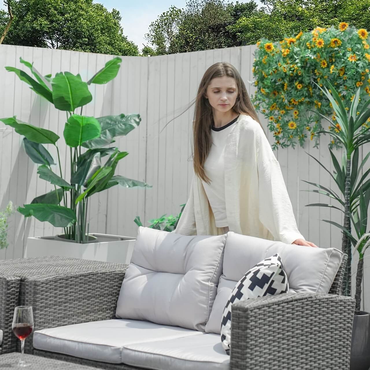 Cushions for Direct Wicker's 7 Seats Outdoor Conversation Set (PAS - 1503 - Set - Cushions) - Direct Wicker