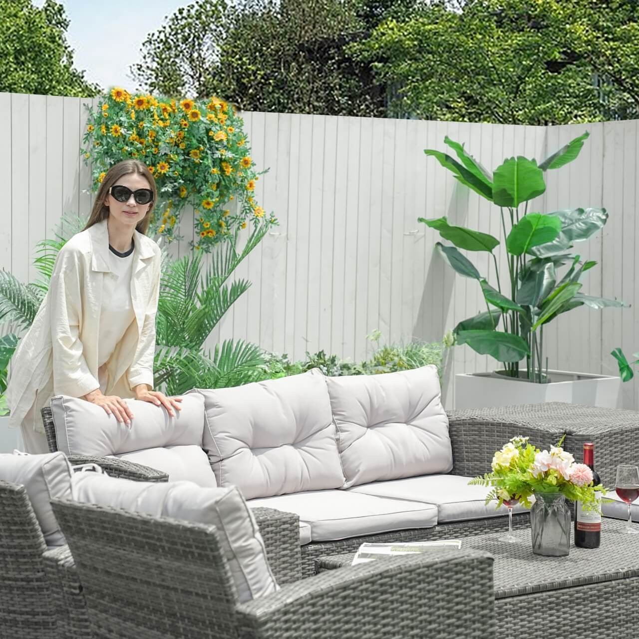 Cushions for Direct Wicker's 7 Seats Outdoor Conversation Set (PAS - 1503 - Set - Cushions) - Direct Wicker