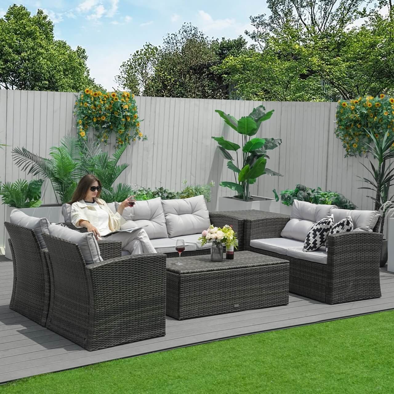 Cushions for Direct Wicker's 7 Seats Outdoor Conversation Set (PAS - 1503 - Set - Cushions) - Direct Wicker