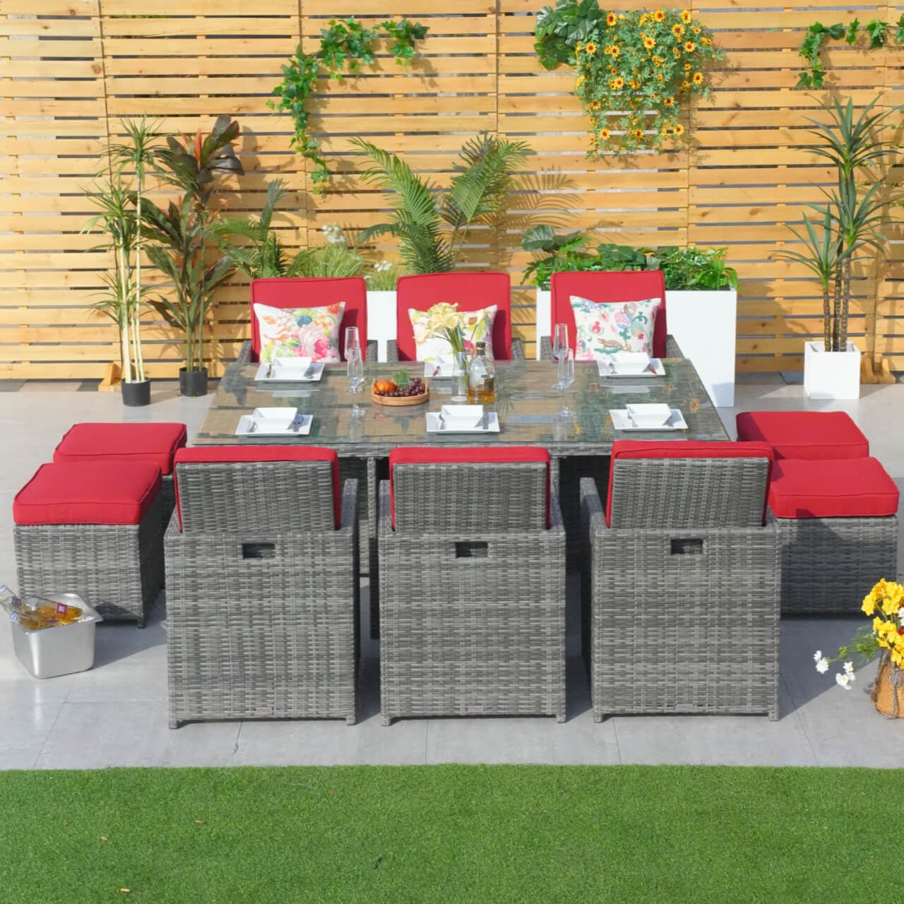 Customer Order: Carmel 6-Seater Cube Outdoor Dining Set (PAD-3234) - Direct Wicker