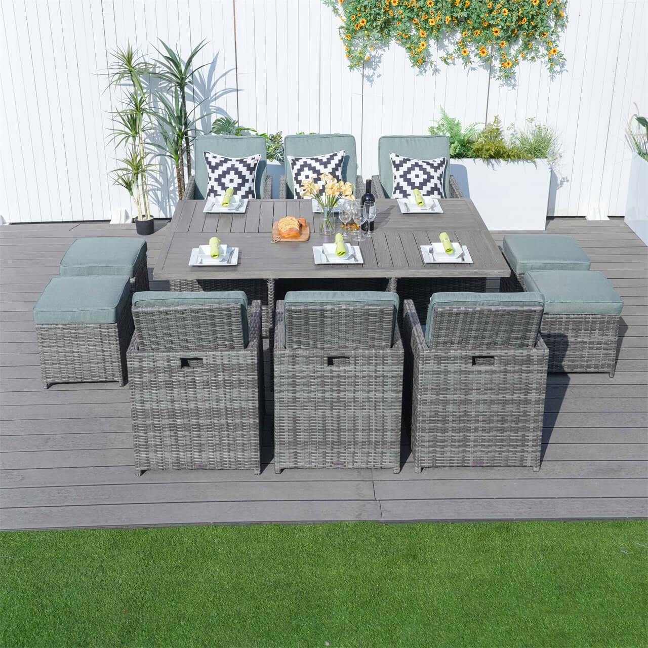 Customer Order: Carmel 6-Seater Cube Outdoor Dining Set (PAD-3234) - Direct Wicker
