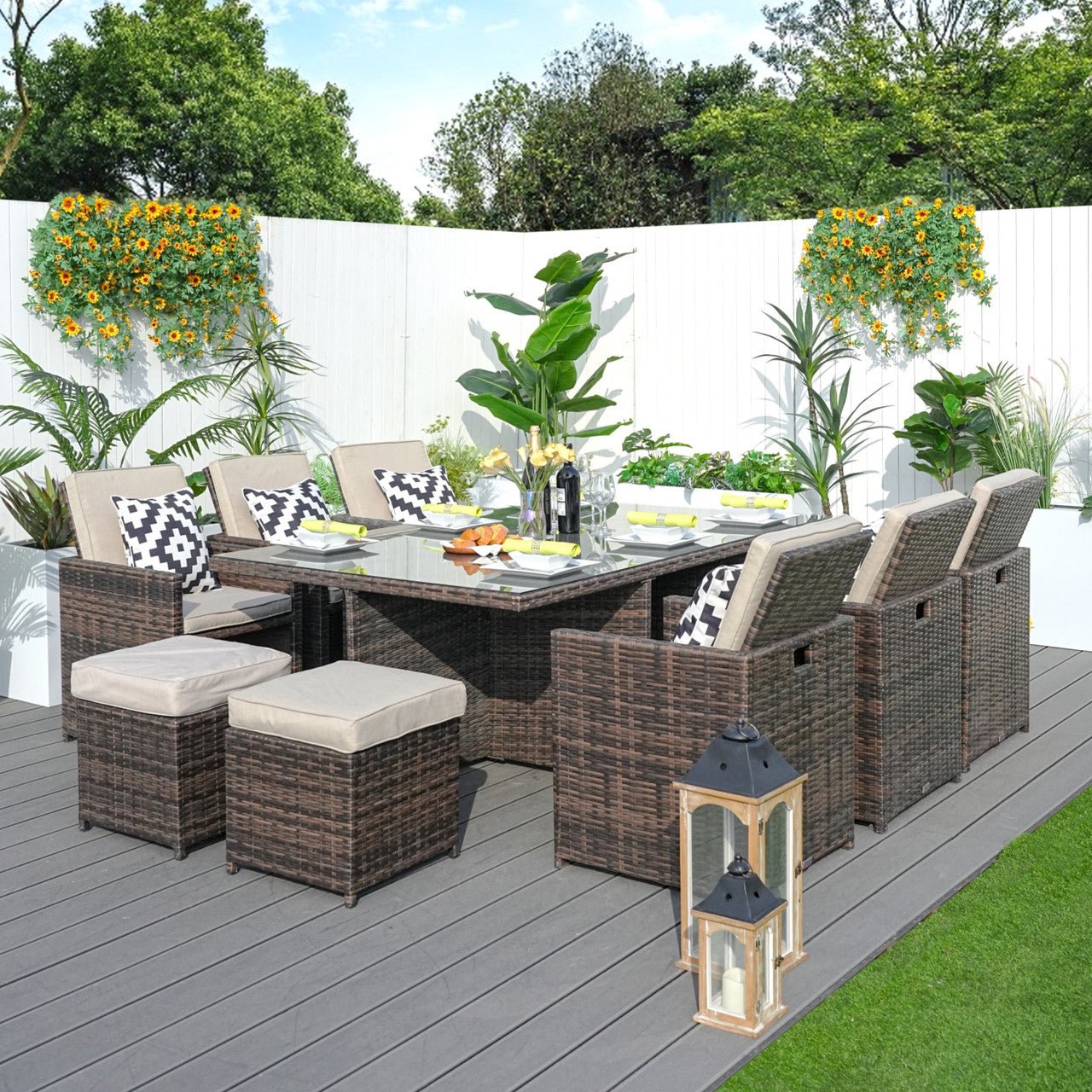 Customer Order: Carmel 6-Seater Cube Outdoor Dining Set (PAD-3234) - Direct Wicker