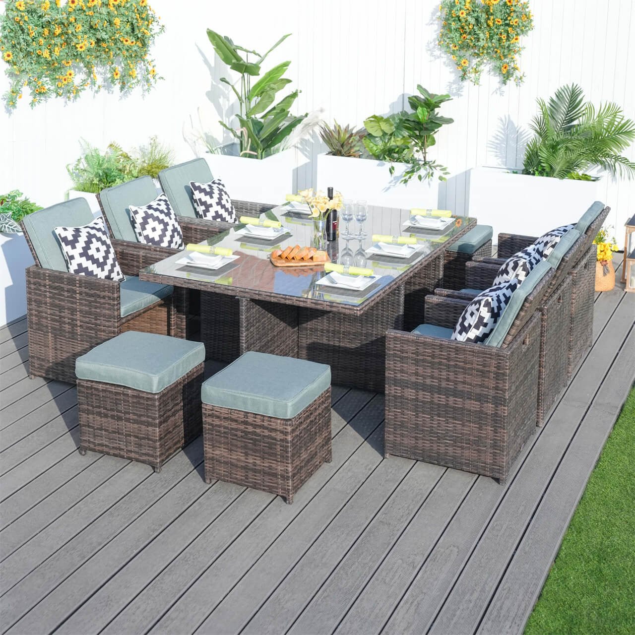 Customer Order: Carmel 6-Seater Cube Outdoor Dining Set (PAD-3234) - Direct Wicker