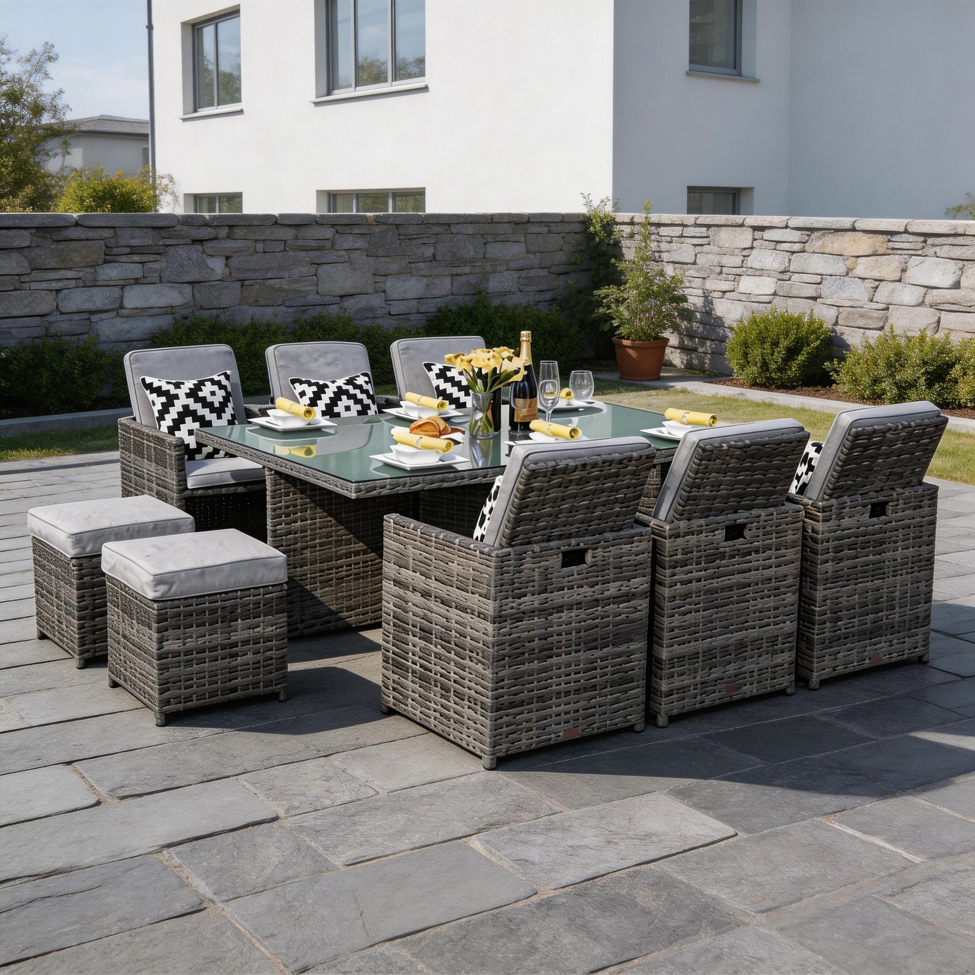Customer Order: Carmel 6-Seater Cube Outdoor Dining Set (PAD-3234) - Direct Wicker