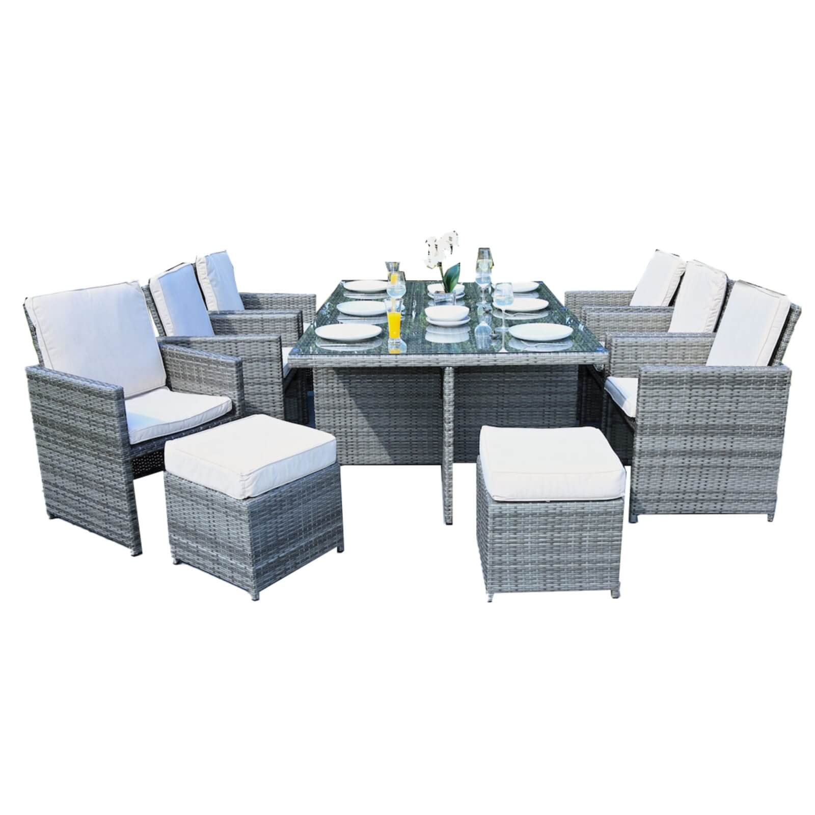 Customer Order: Carmel 6-Seater Cube Outdoor Dining Set (PAD-3234) - Direct Wicker