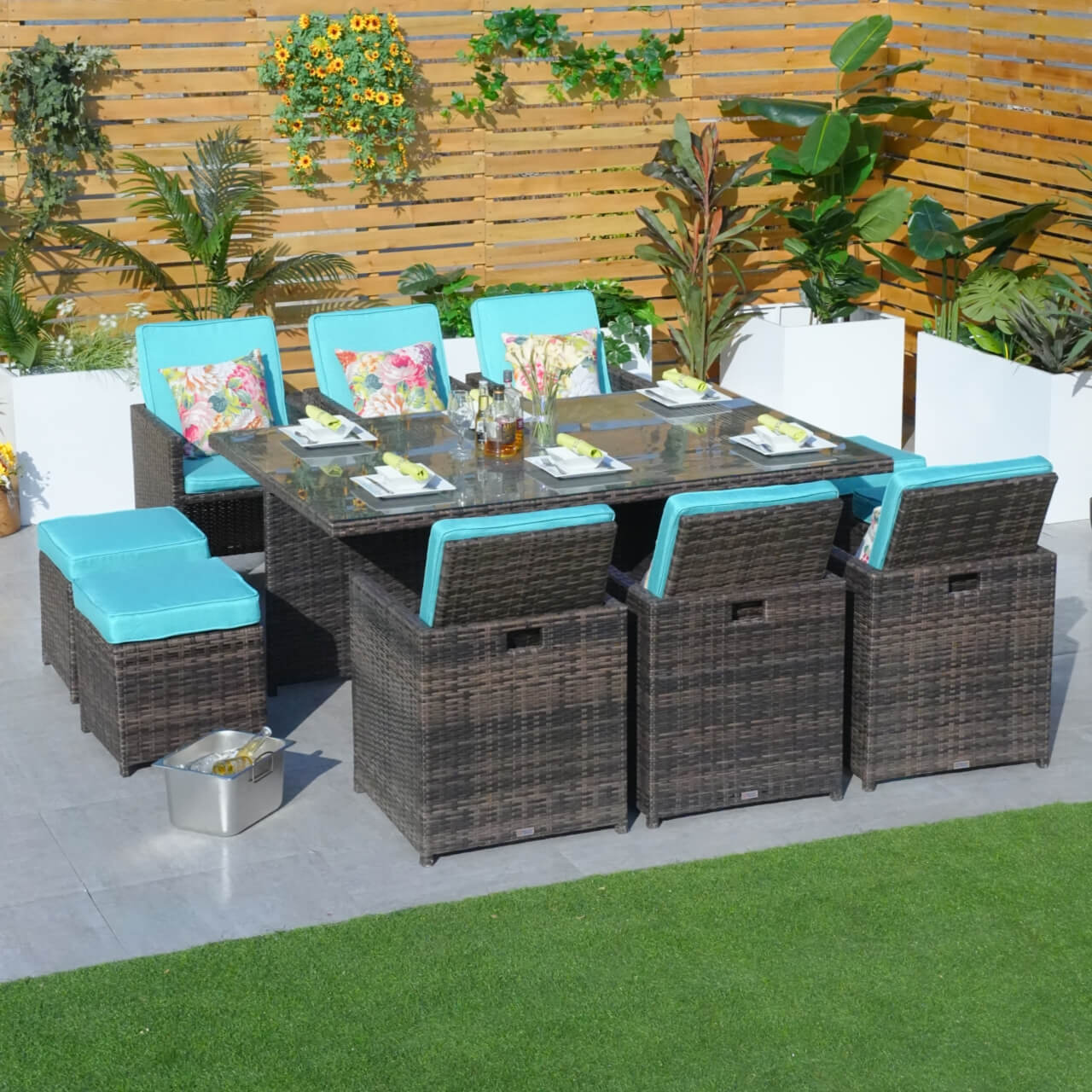 Customer Order: Carmel 6-Seater Cube Outdoor Dining Set (PAD-3234) - Direct Wicker