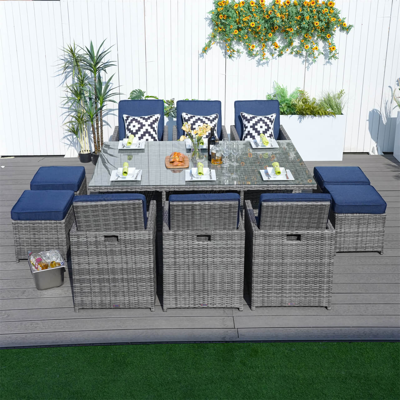 Customer Order: Carmel 6-Seater Cube Outdoor Dining Set (PAD-3234) - Direct Wicker