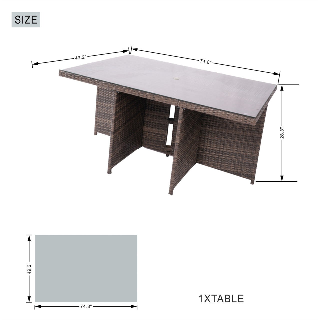 Customer Order: Carmel 6-Seater Cube Outdoor Dining Set (PAD-3234) - Direct Wicker