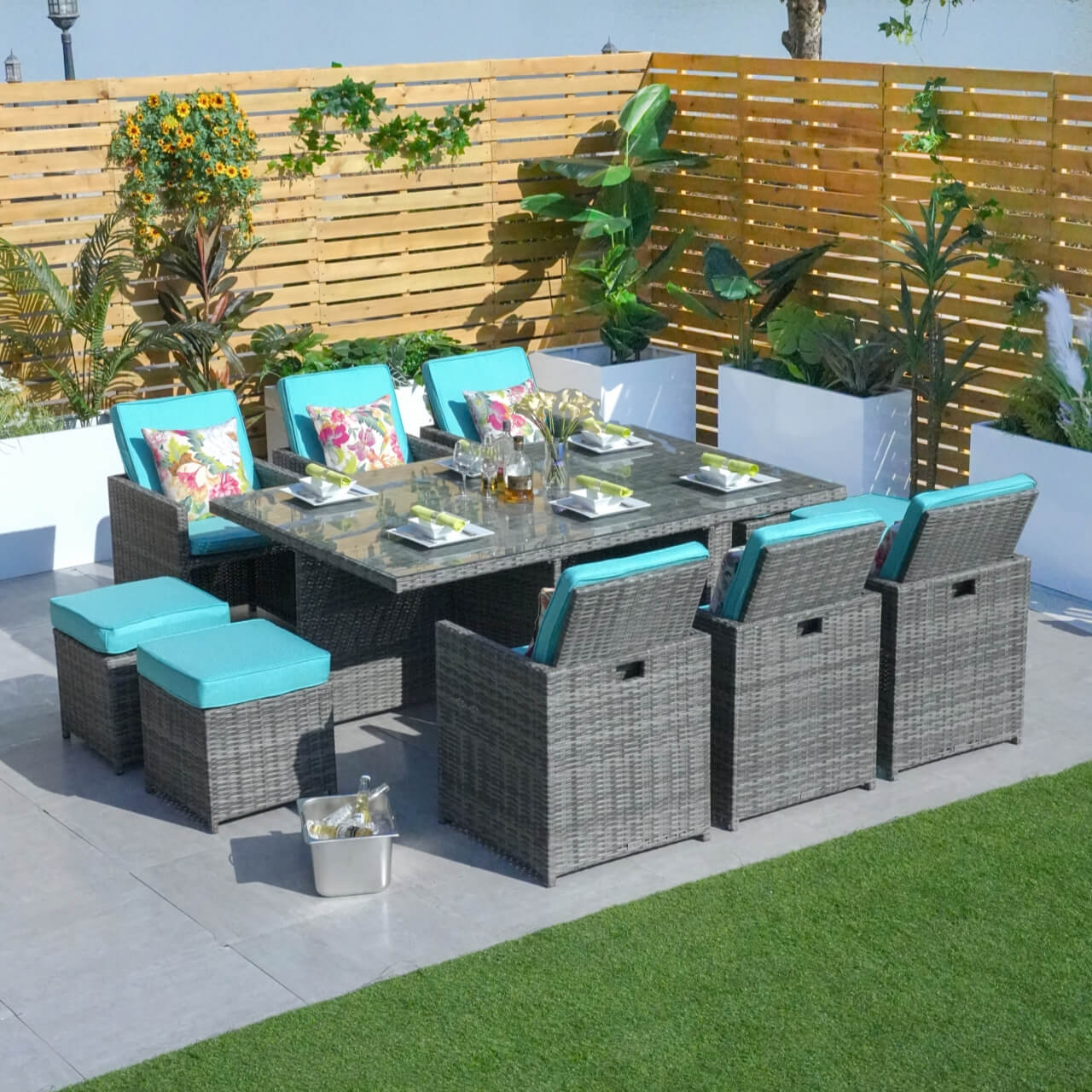 Customer Order: Carmel 6-Seater Cube Outdoor Dining Set (PAD-3234) - Direct Wicker