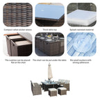 Customer Order: Carmel 6-Seater Cube Outdoor Dining Set (PAD-3234) - Direct Wicker