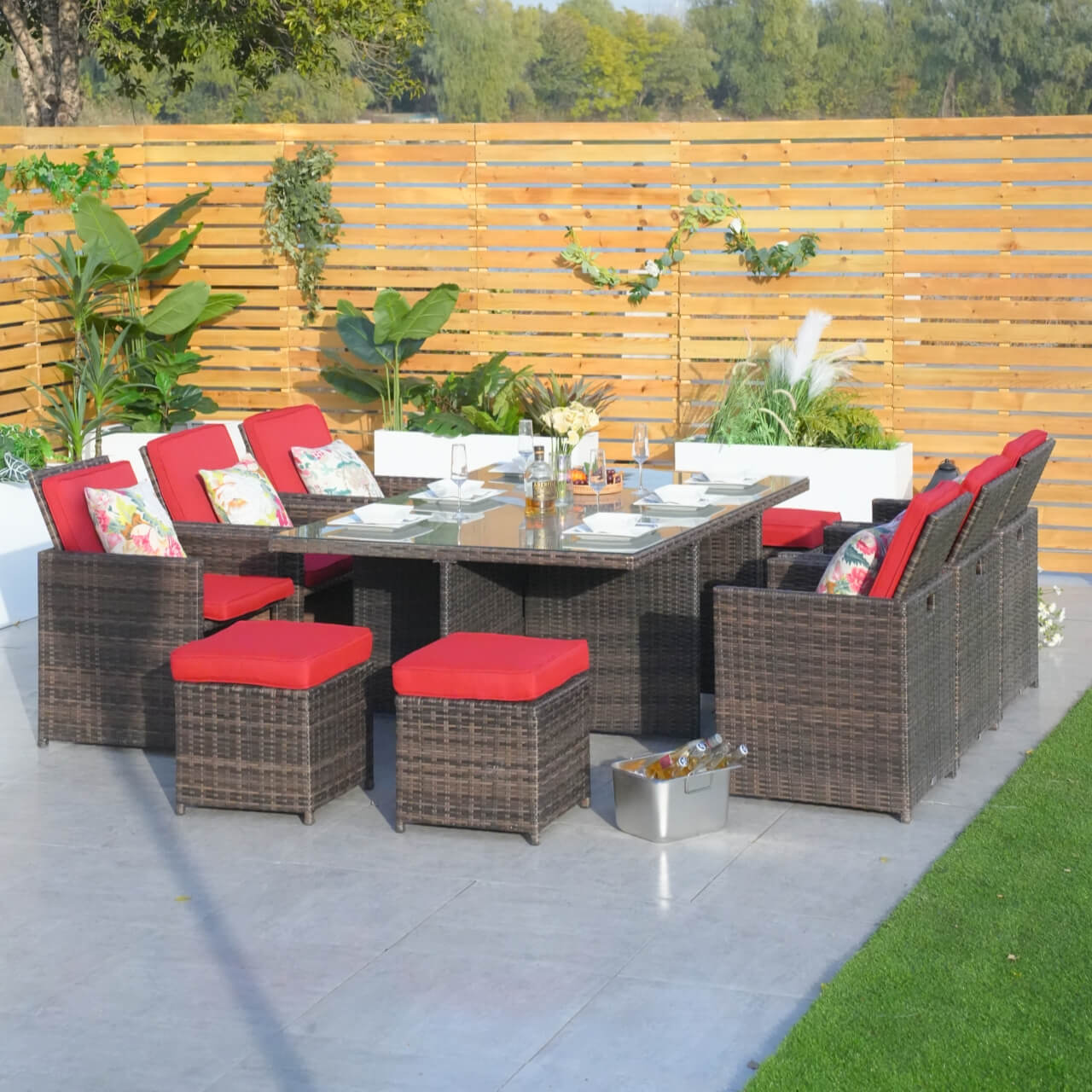 Customer Order: Carmel 6-Seater Cube Outdoor Dining Set (PAD-3234) - Direct Wicker