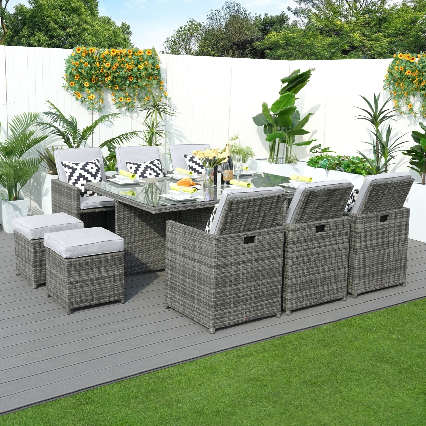 Customer Order: Carmel 6-Seater Cube Outdoor Dining Set (PAD-3234) - Direct Wicker