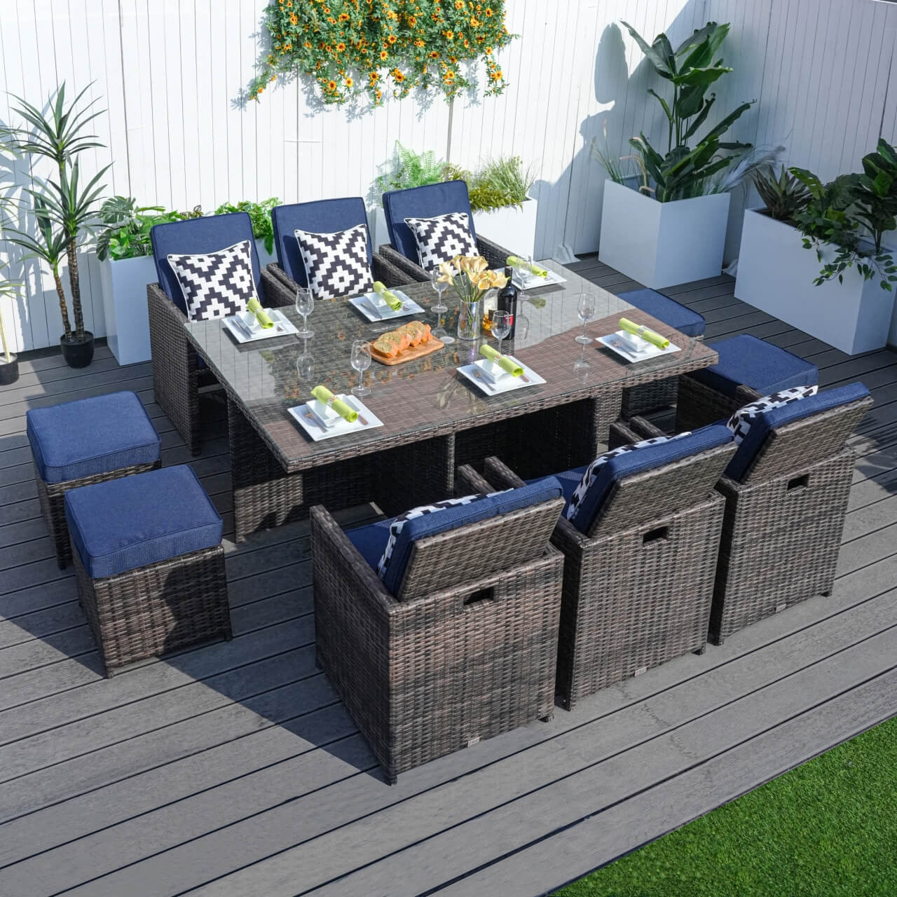 Customer Order: Carmel 6-Seater Cube Outdoor Dining Set (PAD-3234) - Direct Wicker
