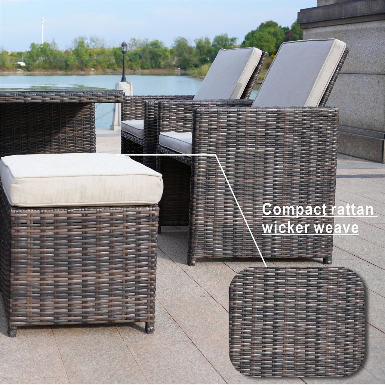 Customer Order: Carmel 6-Seater Cube Outdoor Dining Set (PAD-3234) - Direct Wicker