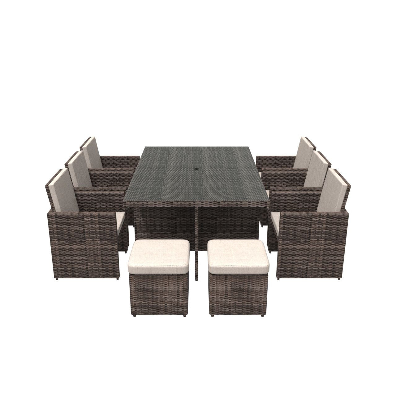 Customer Order: Carmel 6-Seater Cube Outdoor Dining Set (PAD-3234) - Direct Wicker