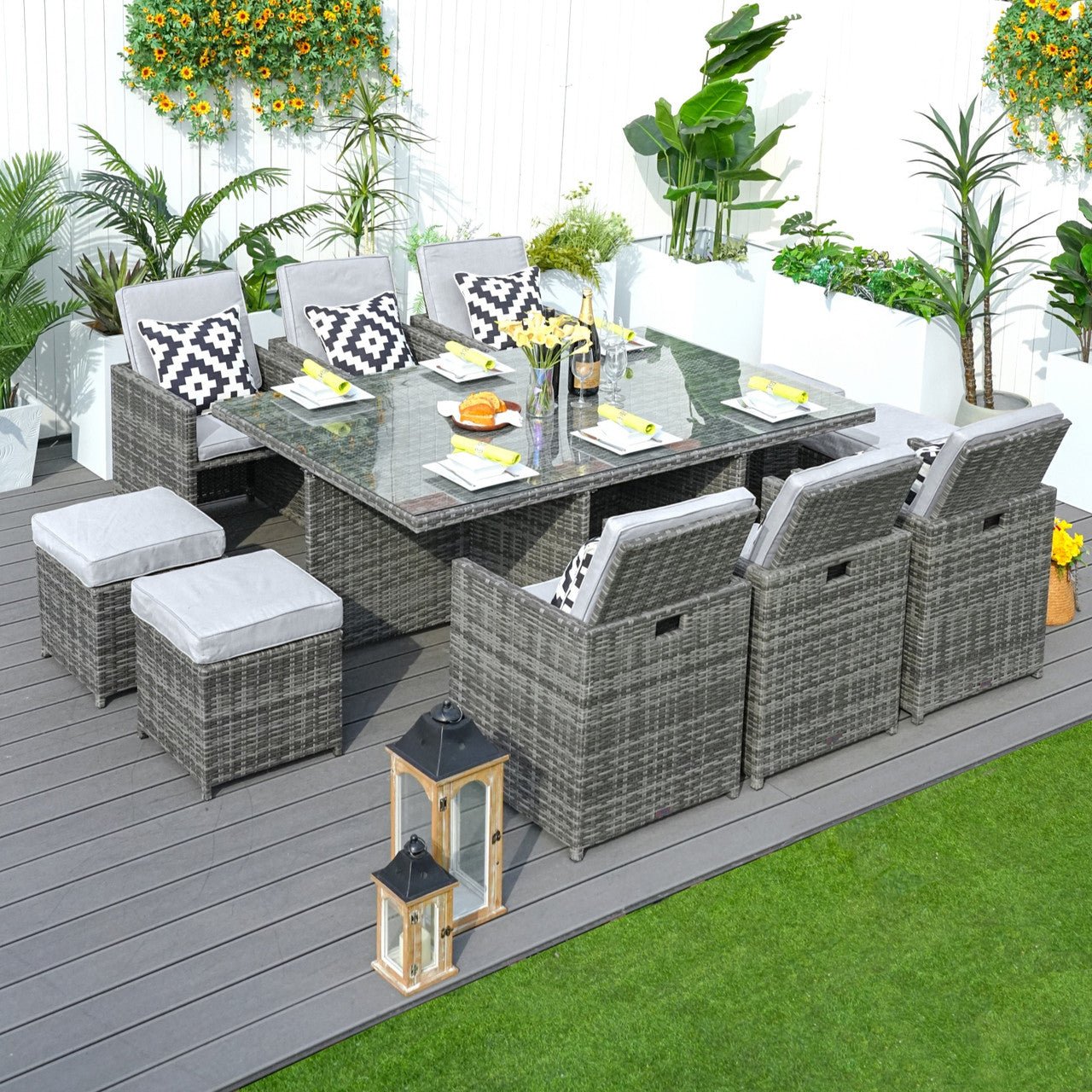 Customer Order: Carmel 6-Seater Cube Outdoor Dining Set (PAD-3234) - Direct Wicker