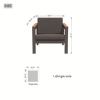 Dark Gray 8 - Piece Aluminum Patio Seating Sofa Set with Plush Cushions (PAS - 2327+2326+2326/7 - T) - Direct Wicker