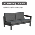Dark Gray 8 - Piece Aluminum Patio Seating Sofa Set with Plush Cushions (PAS - 2327+2326+2326/7 - T) - Direct Wicker