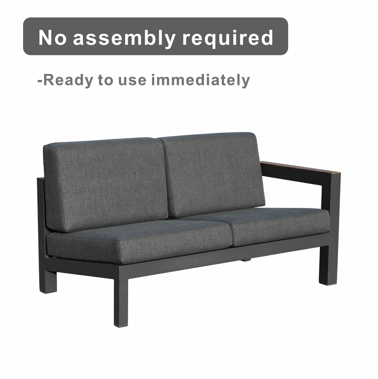 Dark Gray 8 - Piece Aluminum Patio Seating Sofa Set with Plush Cushions (PAS - 2327+2326+2326/7 - T) - Direct Wicker