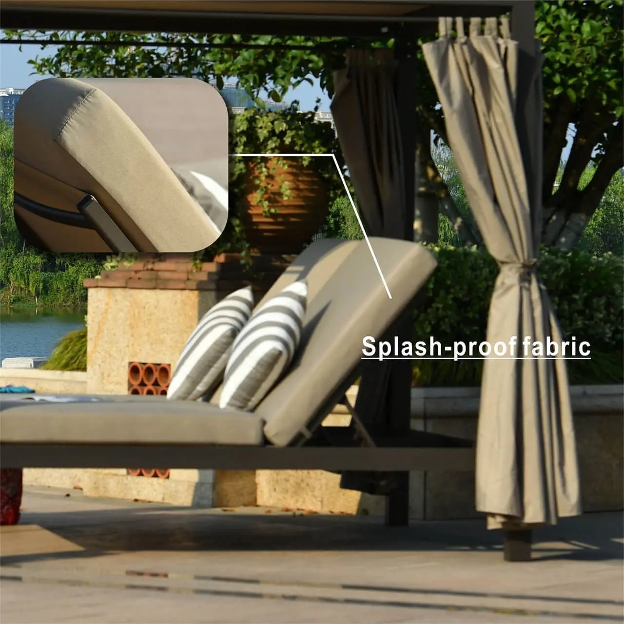 Daybed with Canopy for Outdoor Use (PAL - 1129B) - Direct Wicker
