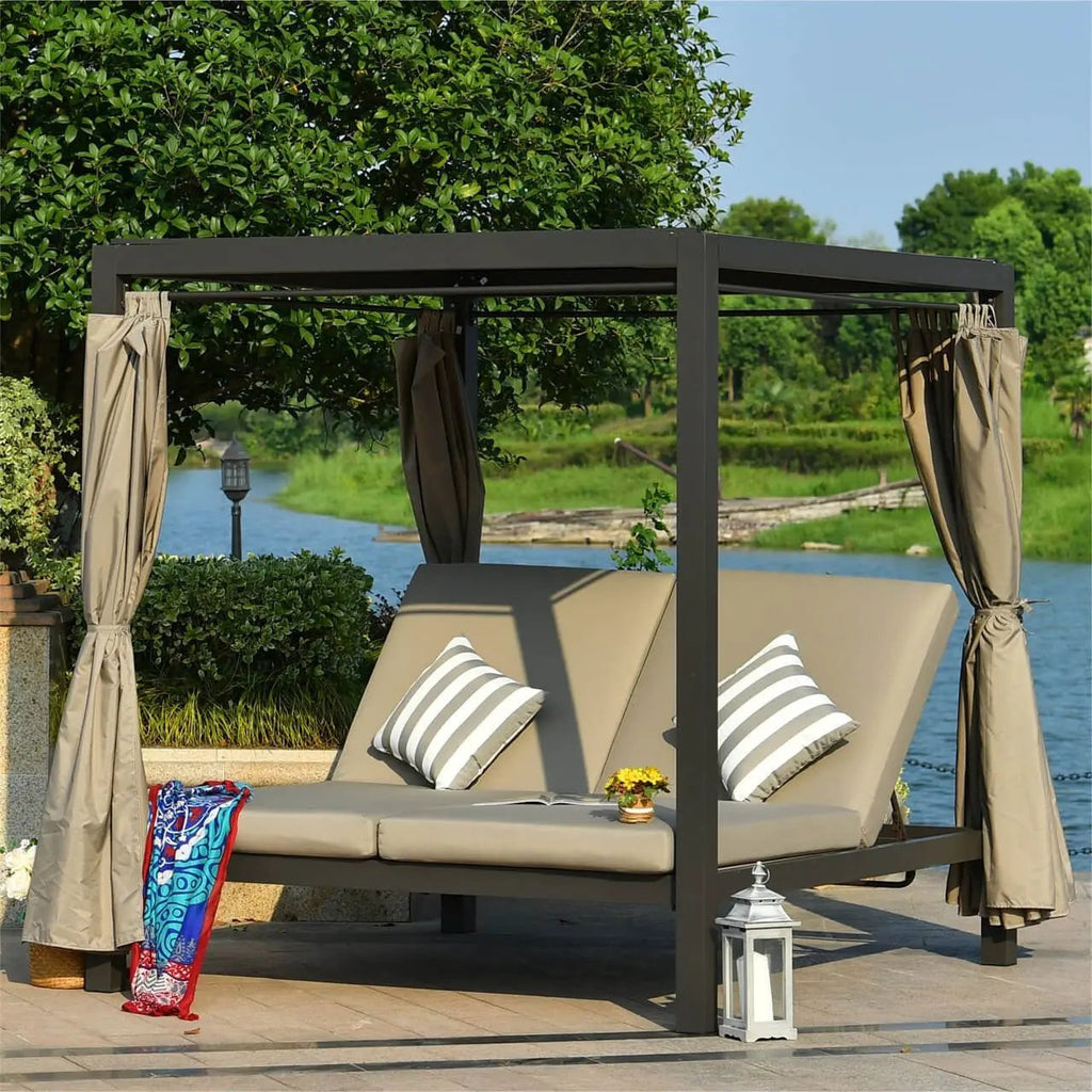 Daybed with Canopy for Outdoor Use (PAL - 1129B) - Direct Wicker