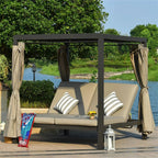 Daybed with Canopy for Outdoor Use (PAL - 1129B) - Direct Wicker