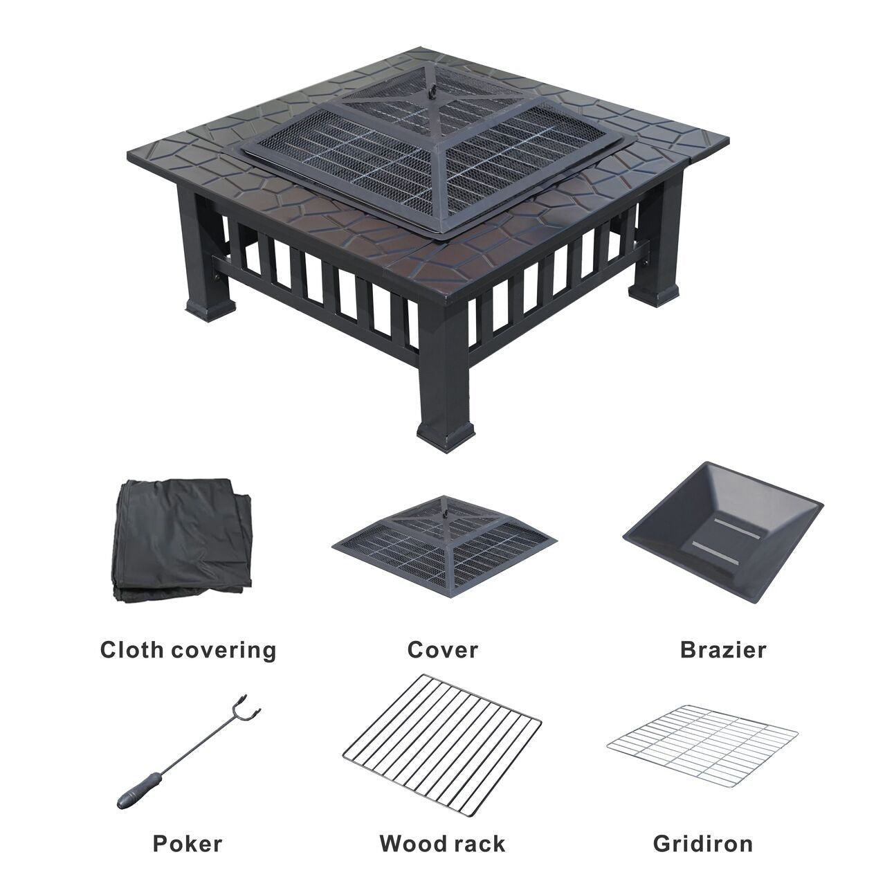 Detachable Brazier Stand for Outdoor Heating & Barbecue (MD - 6100) - Direct Wicker
