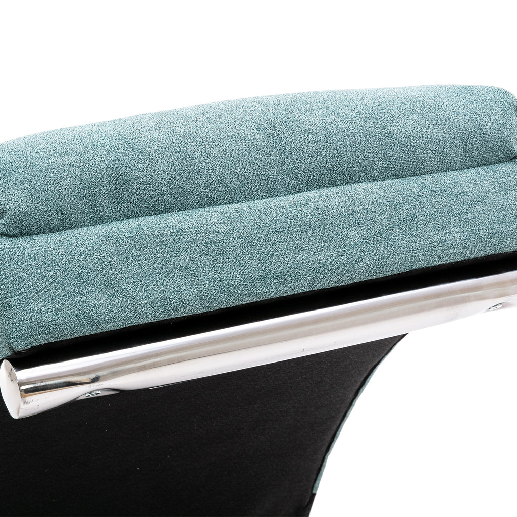 Ergonomic Electric Massage Chaise Lounge with Remote Control, Teal Linen Upholstery (W39539623) - Direct Wicker