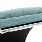 Ergonomic Electric Massage Chaise Lounge with Remote Control, Teal Linen Upholstery (W39539623) - Direct Wicker