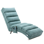 Ergonomic Electric Massage Chaise Lounge with Remote Control, Teal Linen Upholstery (W39539623) - Direct Wicker