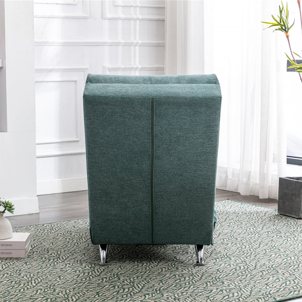 Ergonomic Electric Massage Chaise Lounge with Remote Control, Teal Linen Upholstery (W39539623) - Direct Wicker