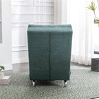 Ergonomic Electric Massage Chaise Lounge with Remote Control, Teal Linen Upholstery (W39539623) - Direct Wicker