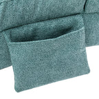 Ergonomic Electric Massage Chaise Lounge with Remote Control, Teal Linen Upholstery (W39539623) - Direct Wicker