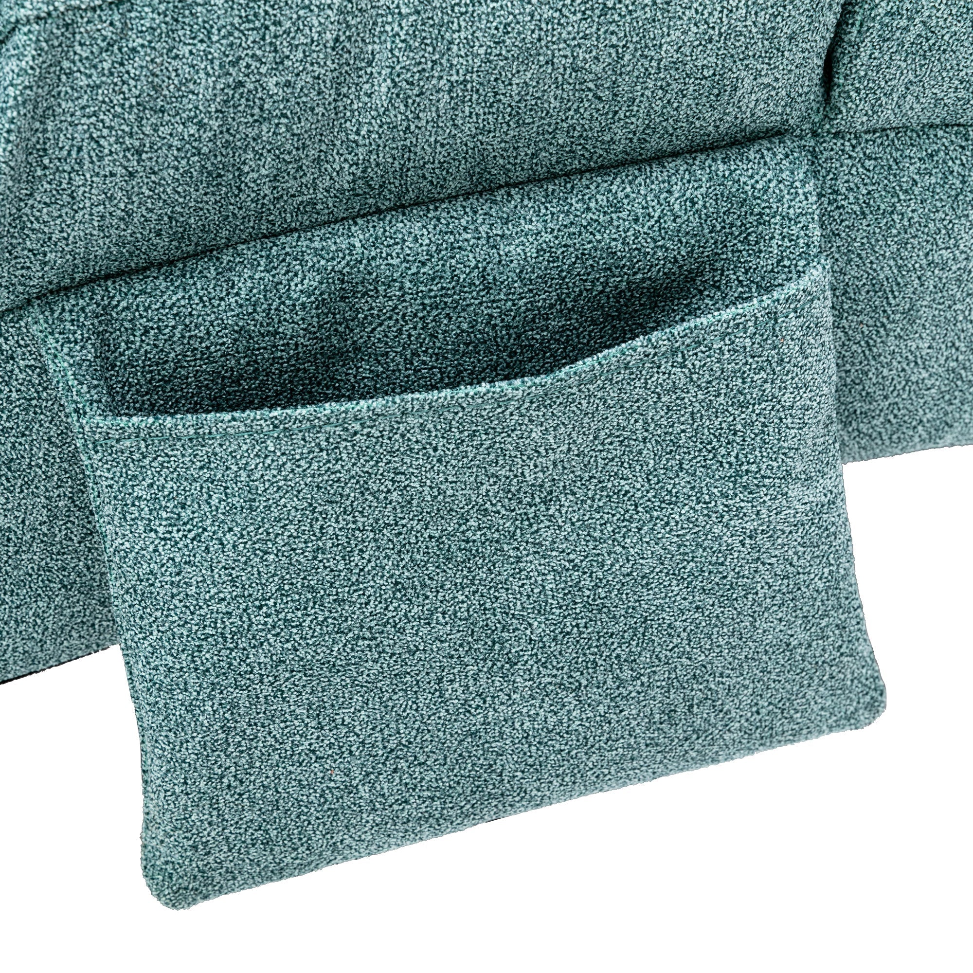 Ergonomic Electric Massage Chaise Lounge with Remote Control, Teal Linen Upholstery (W39539623) - Direct Wicker