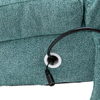 Ergonomic Electric Massage Chaise Lounge with Remote Control, Teal Linen Upholstery (W39539623) - Direct Wicker