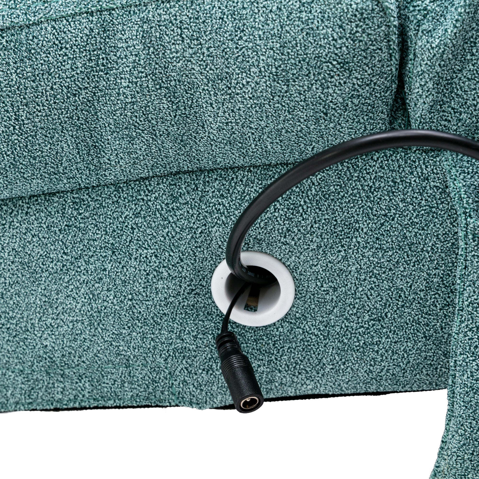Ergonomic Electric Massage Chaise Lounge with Remote Control, Teal Linen Upholstery (W39539623) - Direct Wicker