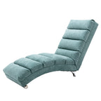 Ergonomic Electric Massage Chaise Lounge with Remote Control, Teal Linen Upholstery (W39539623) - Direct Wicker