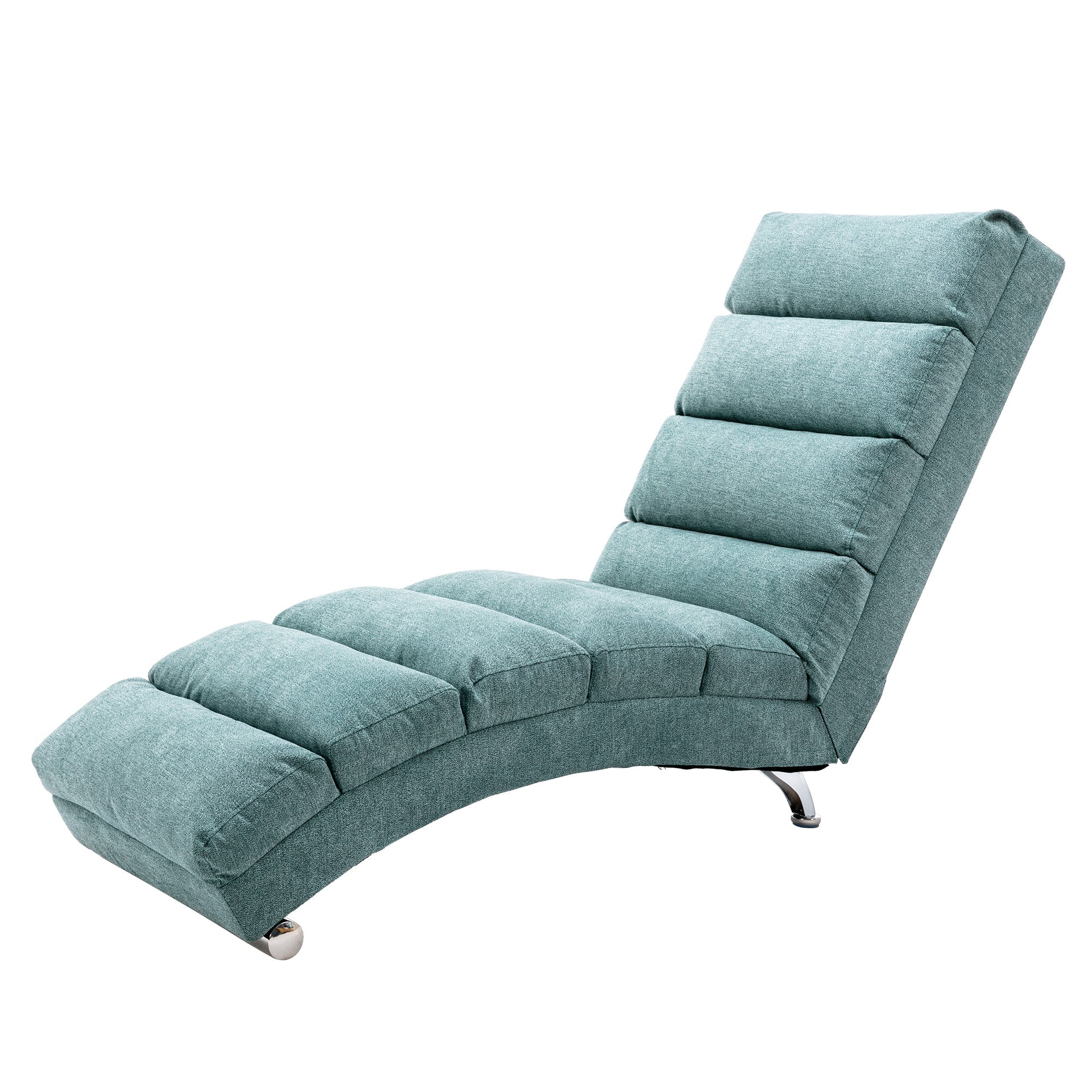 Ergonomic Electric Massage Chaise Lounge with Remote Control, Teal Linen Upholstery (W39539623) - Direct Wicker