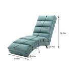 Ergonomic Electric Massage Chaise Lounge with Remote Control, Teal Linen Upholstery (W39539623) - Direct Wicker
