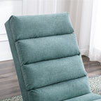 Ergonomic Electric Massage Chaise Lounge with Remote Control, Teal Linen Upholstery (W39539623) - Direct Wicker