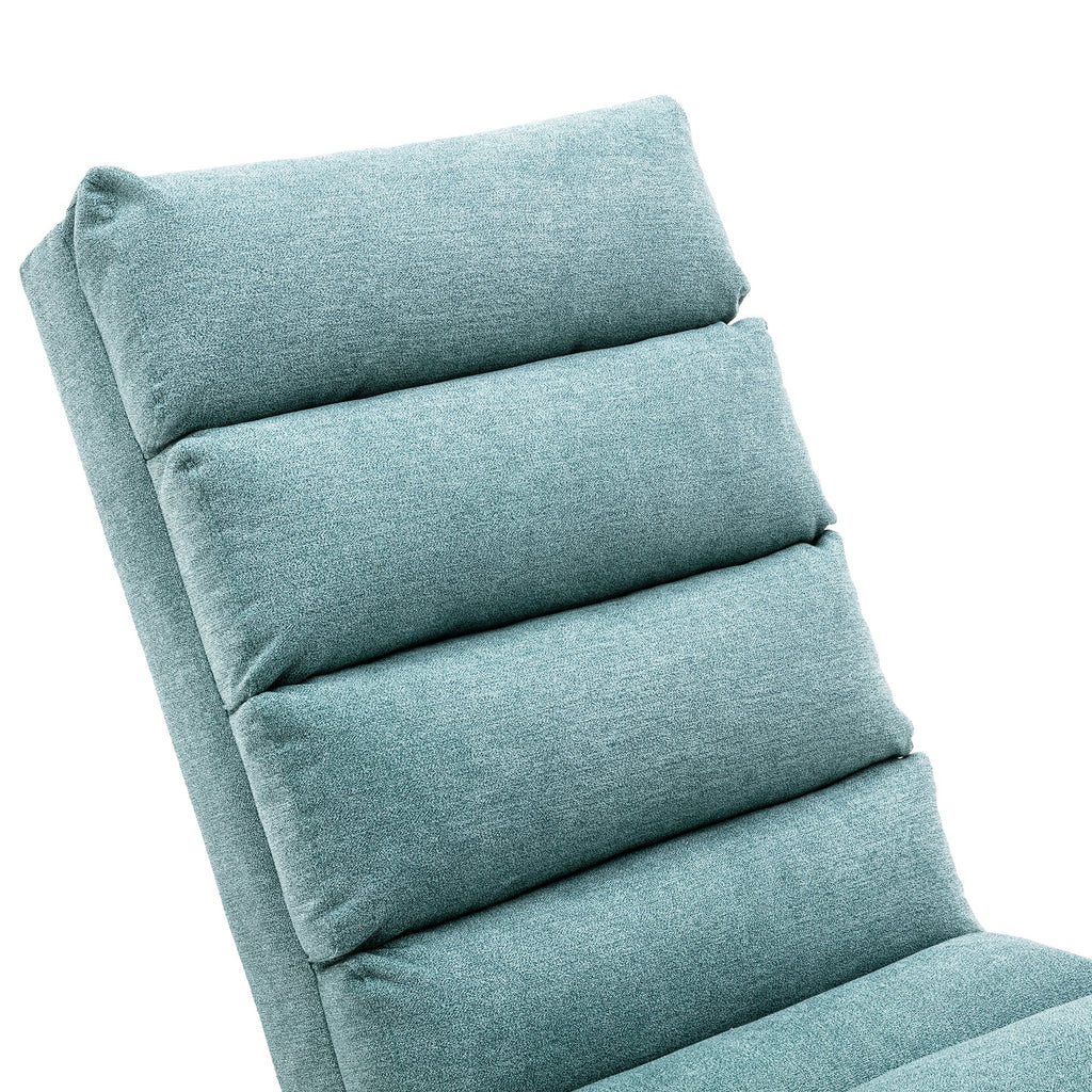 Ergonomic Electric Massage Chaise Lounge with Remote Control, Teal Linen Upholstery (W39539623) - Direct Wicker