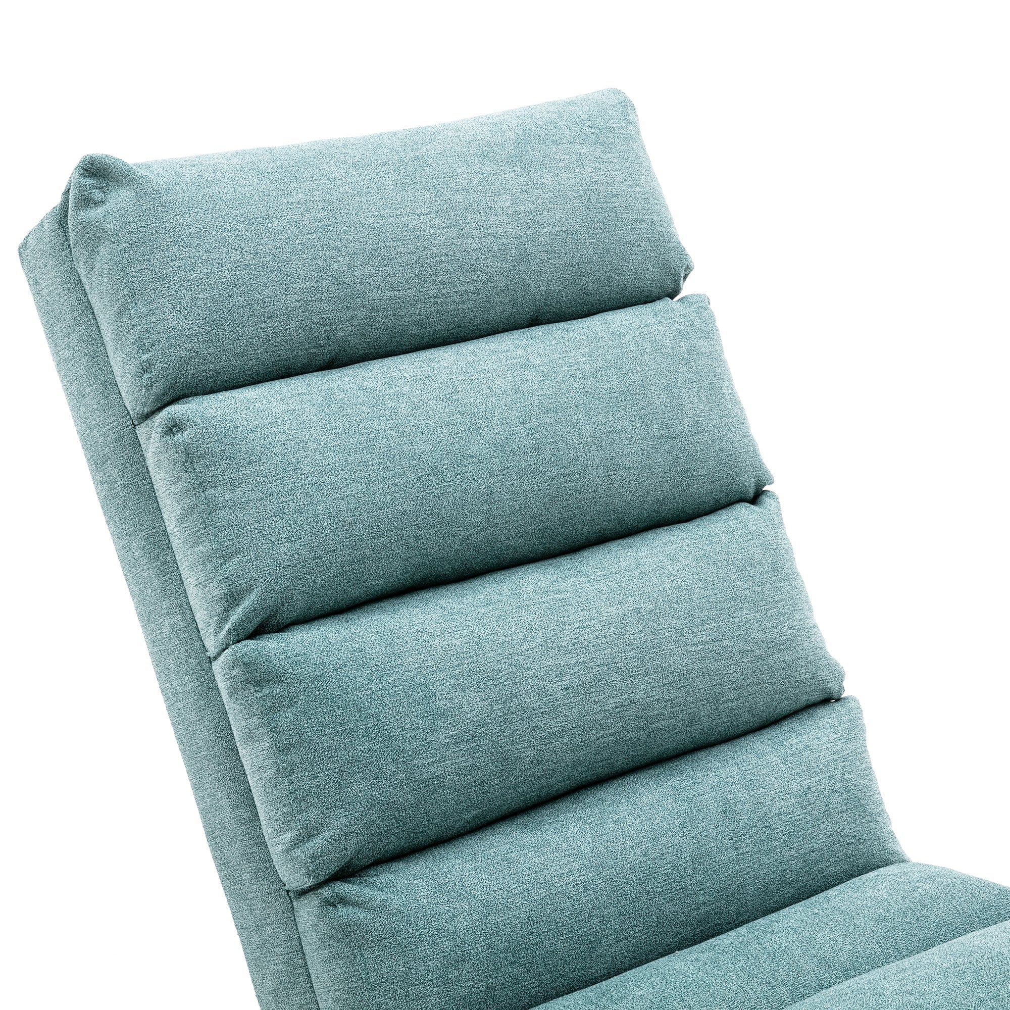 Ergonomic Electric Massage Chaise Lounge with Remote Control, Teal Linen Upholstery (W39539623) - Direct Wicker