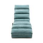 Ergonomic Electric Massage Chaise Lounge with Remote Control, Teal Linen Upholstery (W39539623) - Direct Wicker