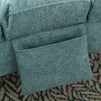 Ergonomic Electric Massage Chaise Lounge with Remote Control, Teal Linen Upholstery (W39539623) - Direct Wicker