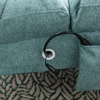 Ergonomic Electric Massage Chaise Lounge with Remote Control, Teal Linen Upholstery (W39539623) - Direct Wicker