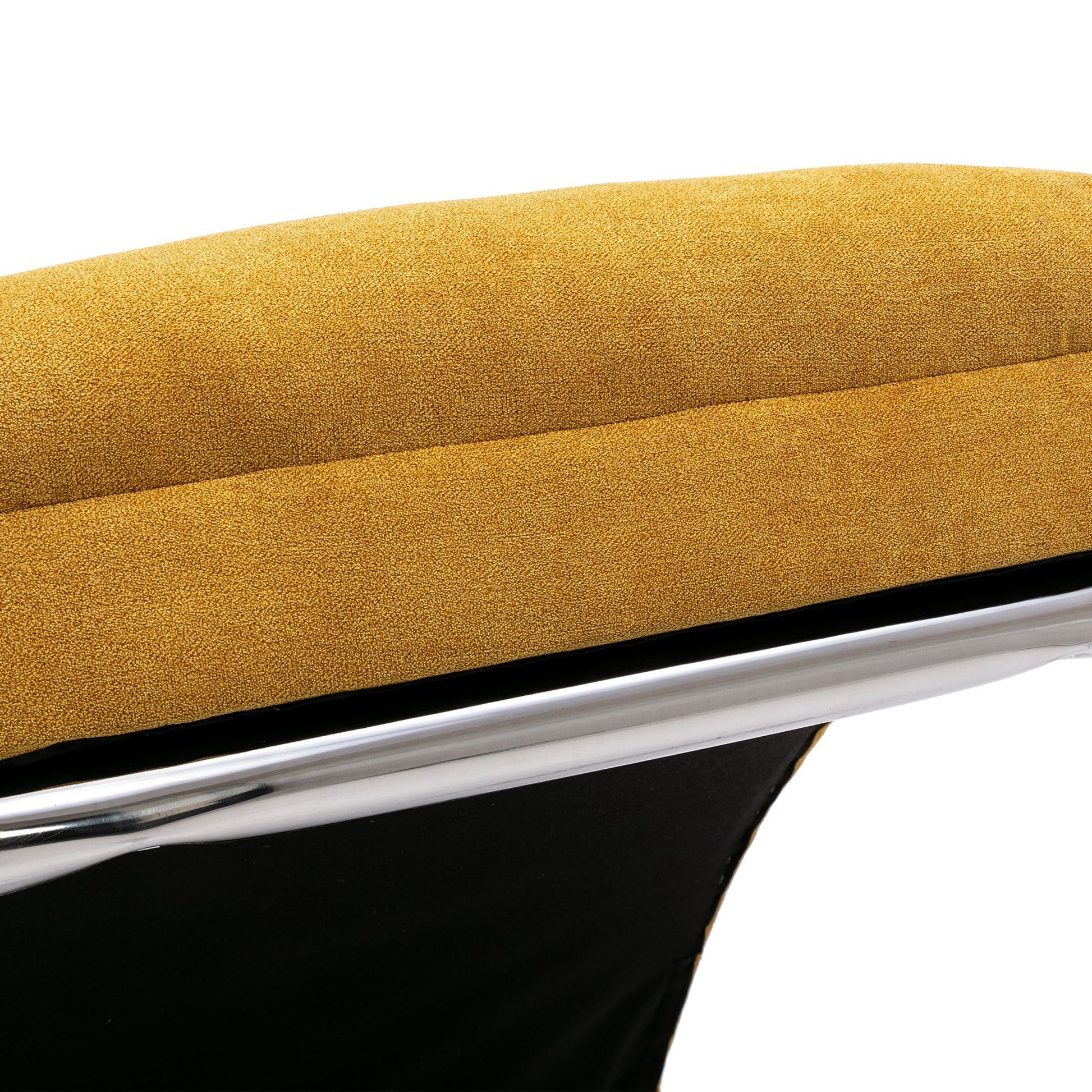 Ergonomic Linen Massage Chaise Lounge with Remote Control, Mustard Color, 5 Modes (W39539621) - Direct Wicker