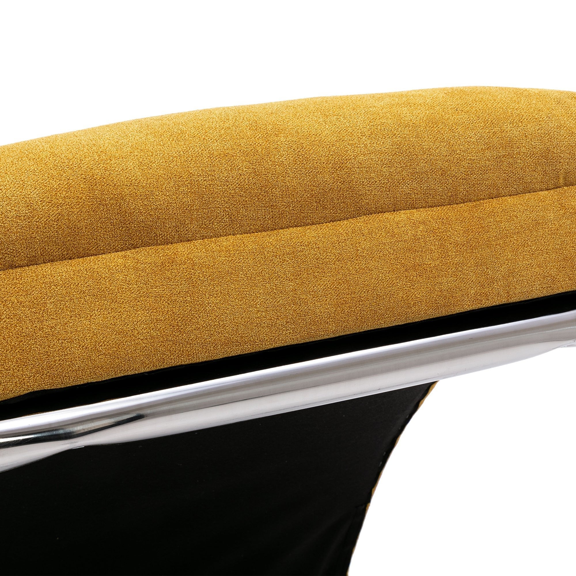 Ergonomic Linen Massage Chaise Lounge with Remote Control, Mustard Color, 5 Modes (W39539621) - Direct Wicker