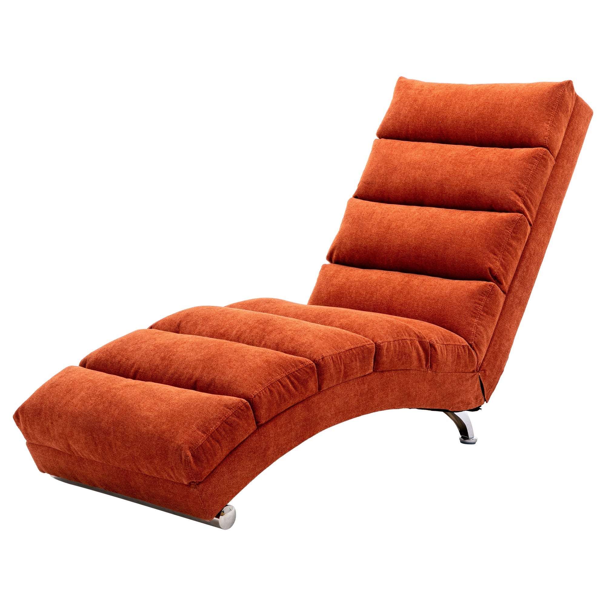 Ergonomic Linen Massage Chaise Lounge with Remote Control, Orange, 5 Modes (W39539622) - Direct Wicker