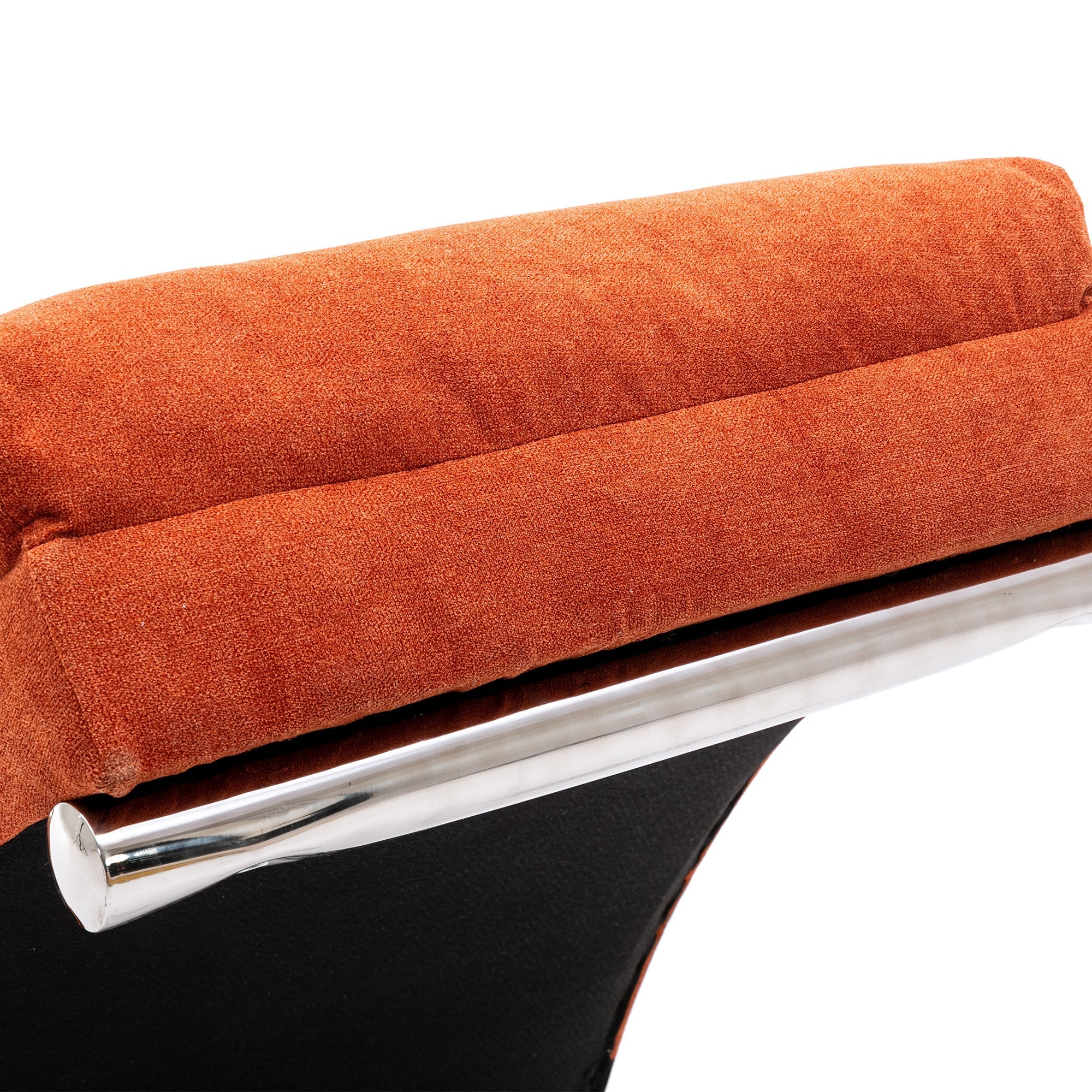 Ergonomic Linen Massage Chaise Lounge with Remote Control, Orange, 5 Modes (W39539622) - Direct Wicker