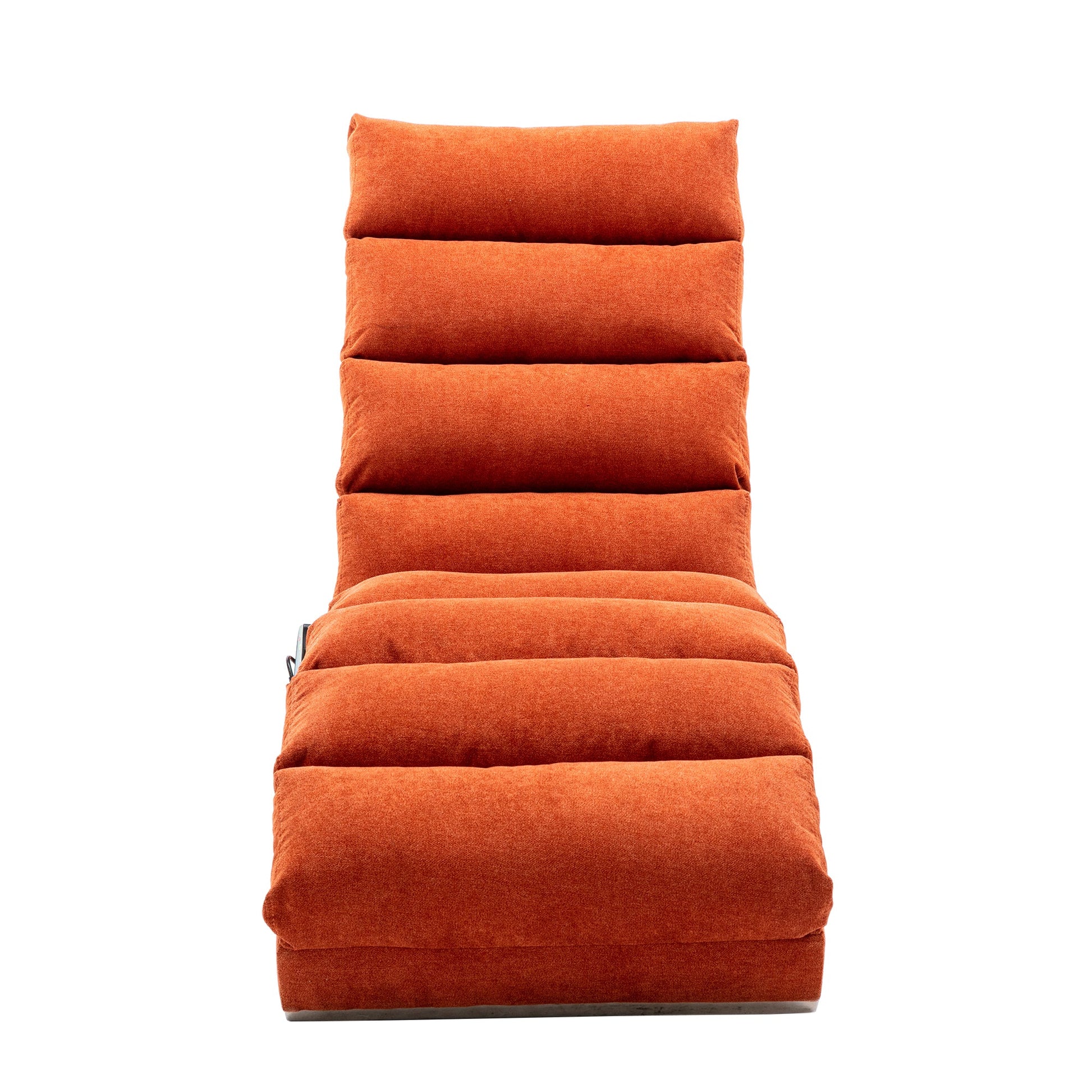 Ergonomic Linen Massage Chaise Lounge with Remote Control, Orange, 5 Modes (W39539622) - Direct Wicker